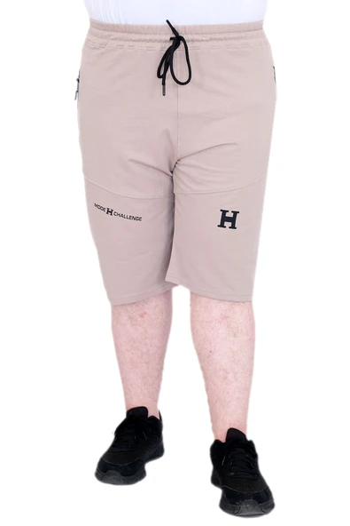 Mode XL Büyük Beden Erkek Şort 2 İplik Parçalı U25504 Gri ürün görseli