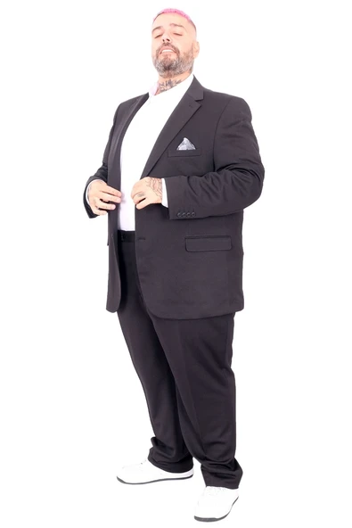 Mode XL Büyük Beden Erkek Takım Elbise Tintin Basic All 24020 Siyah - Resim 11