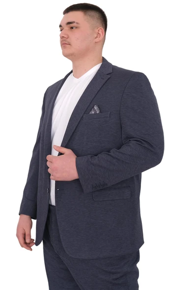 Mode XL Büyük Beden Erkek Takım Elbise Tintin Basic All 24020 Indigo - 4