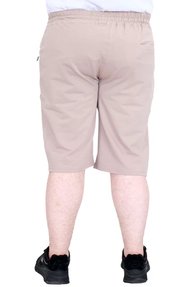 Mode XL Büyük Beden Erkek Şort 2 İplik Parçalı U25504 Gri - Resim 4