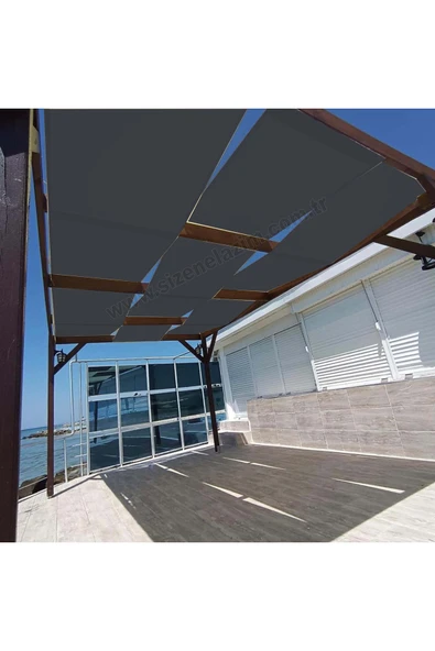 sizenelazım 50cm x 4m Antrasit Su Geçirmez Dekoratif Gölgelik Battı Çıktı - Resim 3