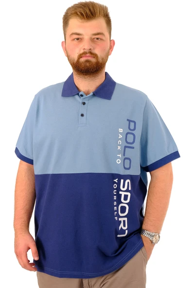 Mode XL Büyük Beden Erkek Polo Yaka T-Shirt POLO SPORT U24323 İndigo ürün görseli 1