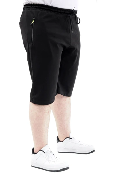 Mode XL Büyük Beden Erkek Kapri Şort Baskılı CALIFORNIA 24503 Siyah - 3