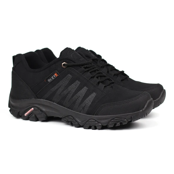 Erkek Siyah Outdoor Trekking Ayakkabı Kaymaz Taban Suya Dayanıklı Hafif Rahat Günlük Yürüyüş ve Dağ Spor Ayakkabısı - 2