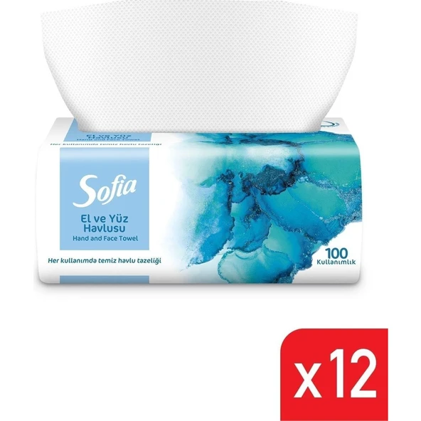 Sofia Tek Kullanımlık El Yüz Havlusu 100 Lü 501268 (12 Paket) - 1