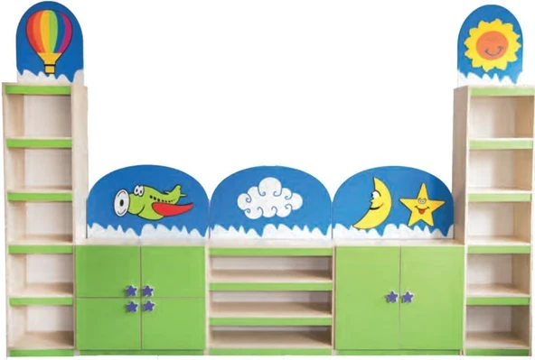 GÖKYÜZÜ FİGÜRLÜ DOLAP SETİ - Resim 2