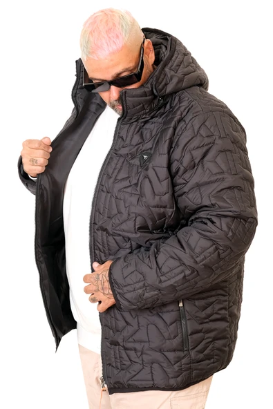 Mode XL Erkek Büyük Beden Mont Kapşonlu U25703 - 2