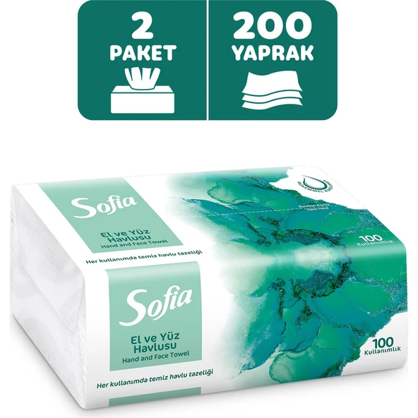 Sofia 100'lü El ve Yüz Havlusu 2 Paket Yumuşak Doku ile Mükemmel Kurulama Sağlar ürün görseli