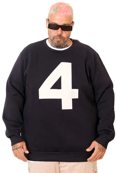 Mode XL Battal Beden Bis Yaka Sweat 4 U25809 ürün görseli