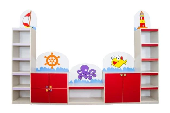 DENİZ FİGÜRLÜ DOLAP SETİ ürün görseli