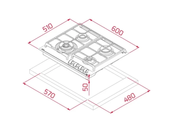 TEKA ANKASTRE GRİ SET 11 [ HAK 625 ST FIRIN + GZC 64320 ST ANKASTRE OCAK + DLV 68660 ST DAVLUMBAZ ] - Resim 5