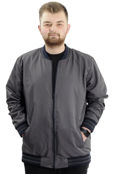 Mode XL Büyük Beden Erkek Çift Taraflı Mont 23652 Antrasit ürün görseli