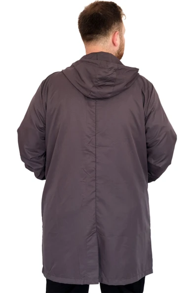 Mode XL Büyük Beden Erkek Yağmurluk Kapşonlu 22700 Antrasit - 4