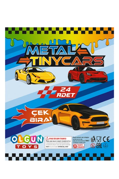 METAL TINYCARS Çek Bırak Metal Oyuncak Arabalar 24’lü Set ürün görseli