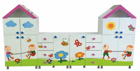 BAHÇE FİGÜRLÜ DOLAP SETİ - Resim 2