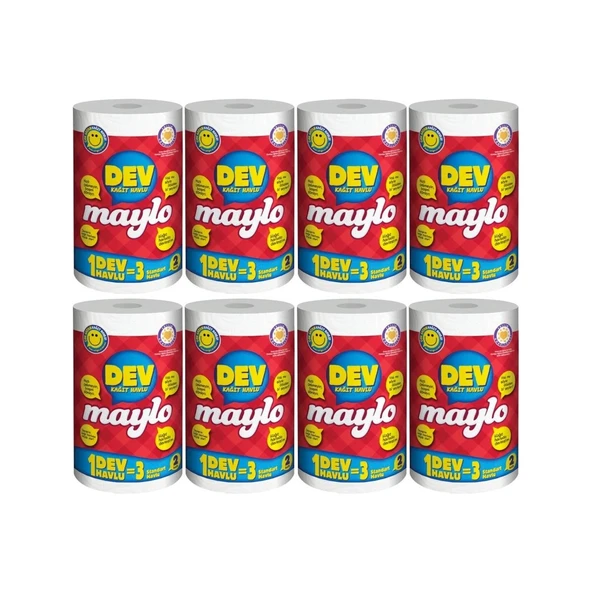 Maylo Çift Katlı Dev Kağıt Havlu 8 Adet Maylo