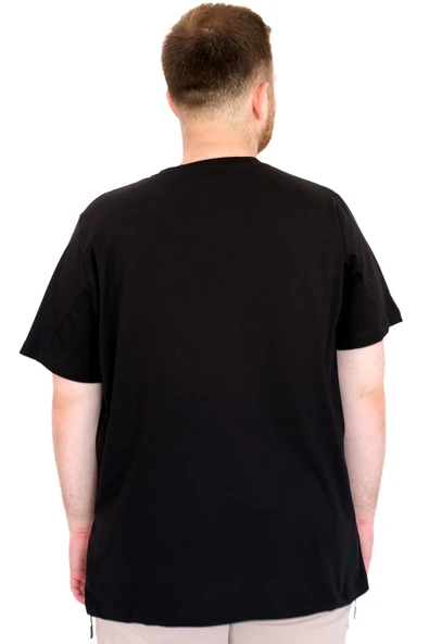 Mode XL Büyük Beden Erkek T-Shirt Bisiklet Ysks NEW YORK U25036 Siyah - Resim 4