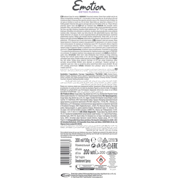 Emotion Detox Floral Kadın Deodorant 6 x 200 ml - 7