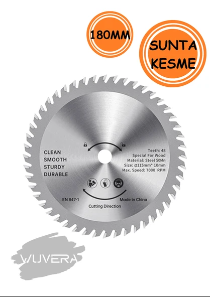 Wuvera 180mm Elmaslı Ahşap Kesme Diski – Güçlü Kesim, Temiz Sonuçlar - Resim 5