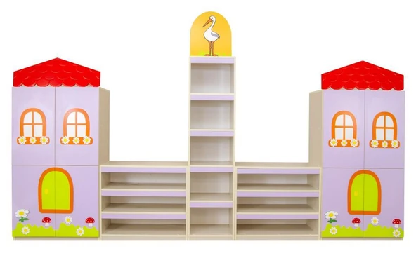 ÇATILI EV FİGÜRLÜ DOLAP SETİ ürün görseli