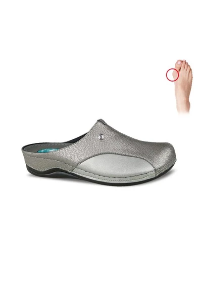 Ceyo 9946-24 Topk Jelli Kemik Çıkıntı Destekli Kadın Terlik Platin 36-40