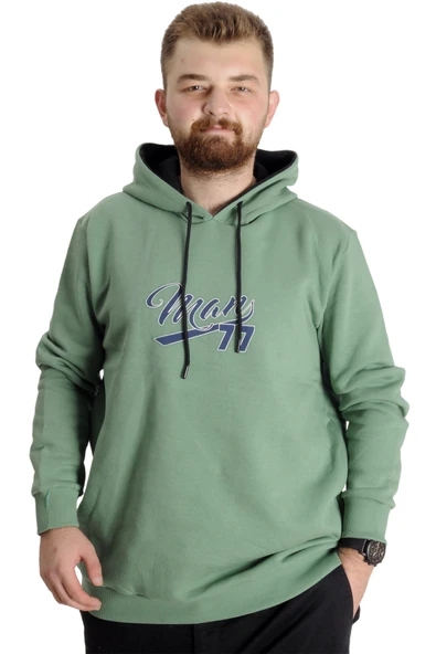 Mode XL Büyük Beden Erkek Sweatshirt Kapüşonlu 23540 Çağla ürün görseli