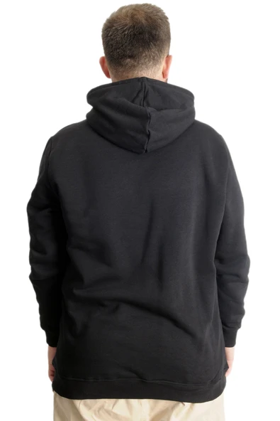 Mode XL Büyük Beden Erkek Sweat Kanguru Cep Easy Adventure 23527 Siyah - Resim 4
