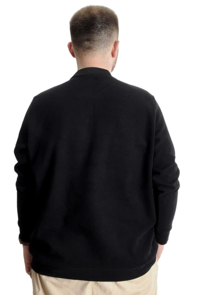 Mode XL Büyük Beden Erkek Sweat Polo Selanik Classic Sport 23444 Siyah - 4