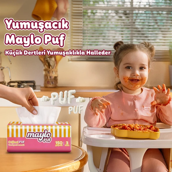 Maylo Puf Mendil 150'li Tek Paket - 10