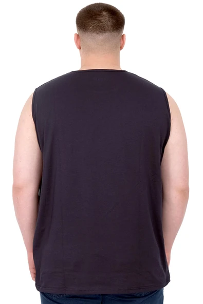 Mode XL Büyük Beden Erkek Atlet Nakışlı U25101 Lacivert - 3