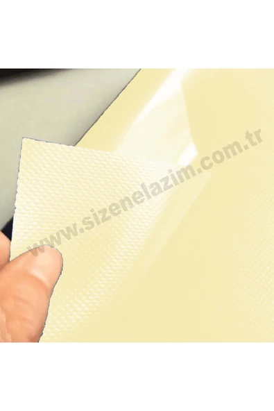 sizenelazım 50cm x 1.5m  Krem PVC Su Geçirmez Balkon Demiri Korkuluk Çit Branda - Resim 5