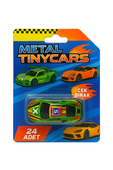 METAL TINYCARS Çek Bırak Metal Oyuncak Arabalar 24’lü Set - Resim 4