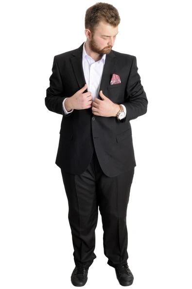 Mode XL Büyük Beden Erkek Takım Elbise Line 23023 Siyah - 5