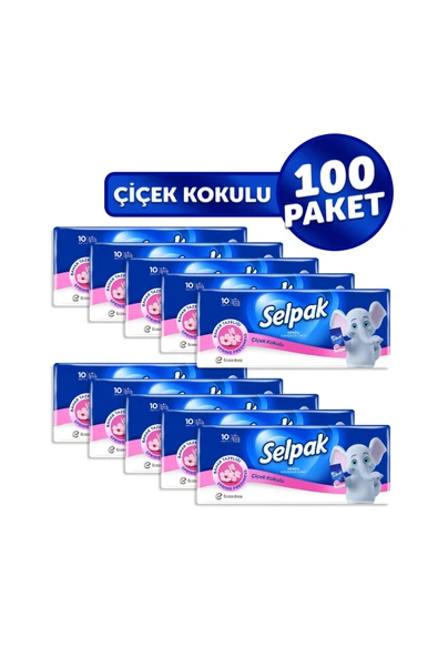 SELPAK ® Çiçek Kokulu Mendil 100'lü (10*10) - 2