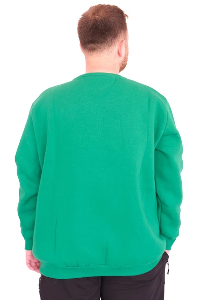 Mode XL Büyük Beden Erkek Bisiklet Yaka Sweatshirt TOUCH WITH INTENT U25804 Bennetton - Resim 4