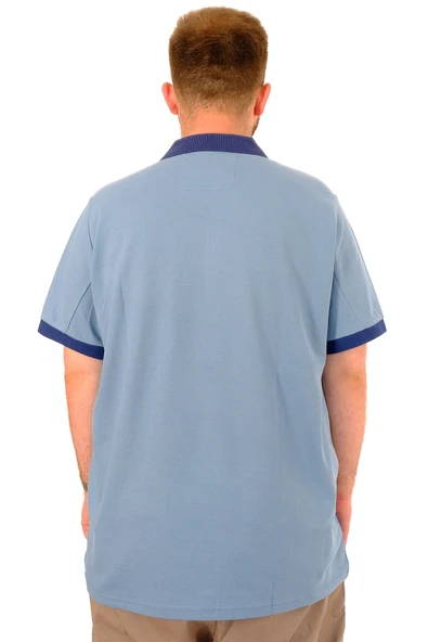 Mode XL Büyük Beden Erkek Polo Yaka T-Shirt POLO SPORT U24323 İndigo - Resim 4