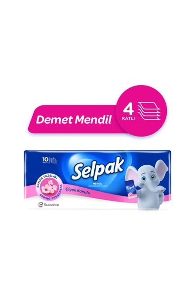 SELPAK ® Çiçek Kokulu Mendil 100'lü (10*10) - 4