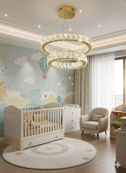 GN GEN AYDINLATMA Plaket Kristal Taş Işlemeli Gold Paslanmaz Ledli 30-40 cm - 5