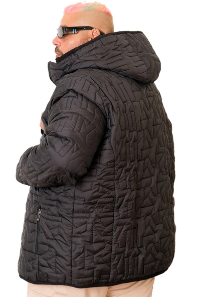 Mode XL Erkek Büyük Beden Mont Kapşonlu U25703 - 4