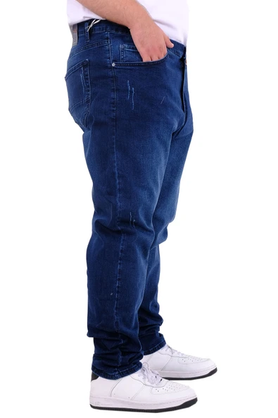Mode XL Büyük Beden Erkek Klasik Kot Pantolon MARK 21920d Mavi - 2