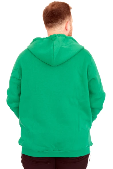 Mode XL Büyük Beden Erkek Kapüşonlu Fermuarlı Sweatshirt U25803 Benetton - Resim 4