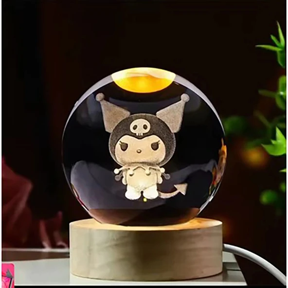 pilelistore Kuromi Işıklı Cam Küre Cap 6 Cm Kod 63