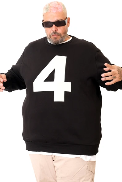 Mode XL Battal Beden Bis Yaka Sweat 4 U25809 - Resim 2