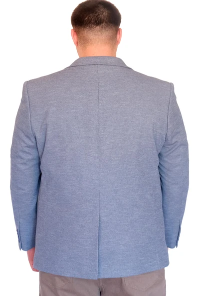 Mode XL Büyük Beden Erkek Klasik Blazer Ceket BRITANYA 23028 MAVI - 4