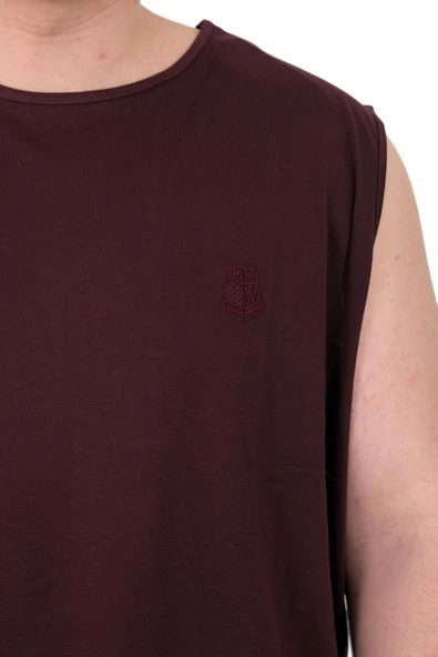 Mode XL Büyük Beden Erkek Atlet Nakışlı U25101 Mürüdm - 4