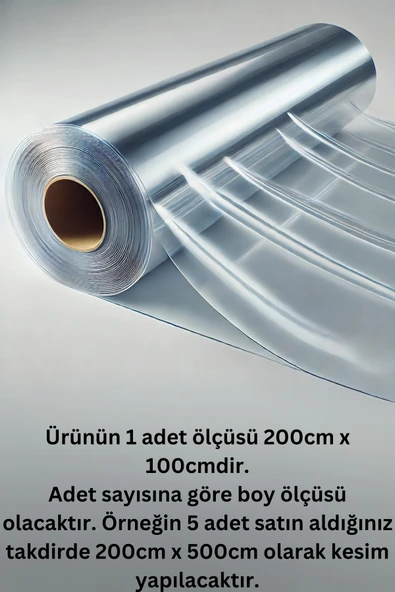 sizenelazım Su Geçirmez İşlemsiz Şeffaf Branda 200cm En 0.8mm (Adet Sayısına Göre Boy Ölçüsü) - Resim 3