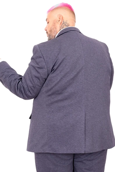 Mode XL Büyük Beden Erkek Takım Elbise Tintin Basic All 24020 Indigo - 10