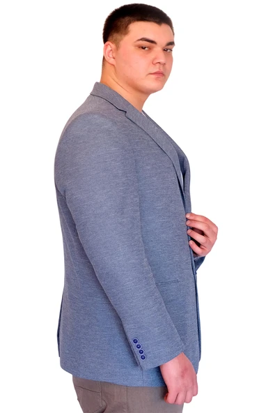 Mode XL Büyük Beden Erkek Klasik Blazer Ceket BRITANYA 23028 MAVI - 10