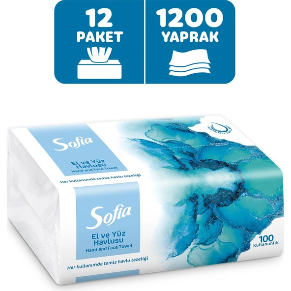 Sofia El ve Yüz Havlusu 100’LÜ x 12 Paket