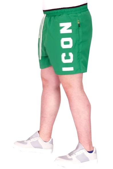 Mode XL Büyük Beden Erkek Deniz Şortu ICON U25402 Yeşil - 4